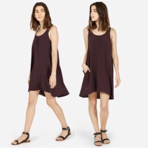 Everlane The Silk Tank Dress in Burgundy